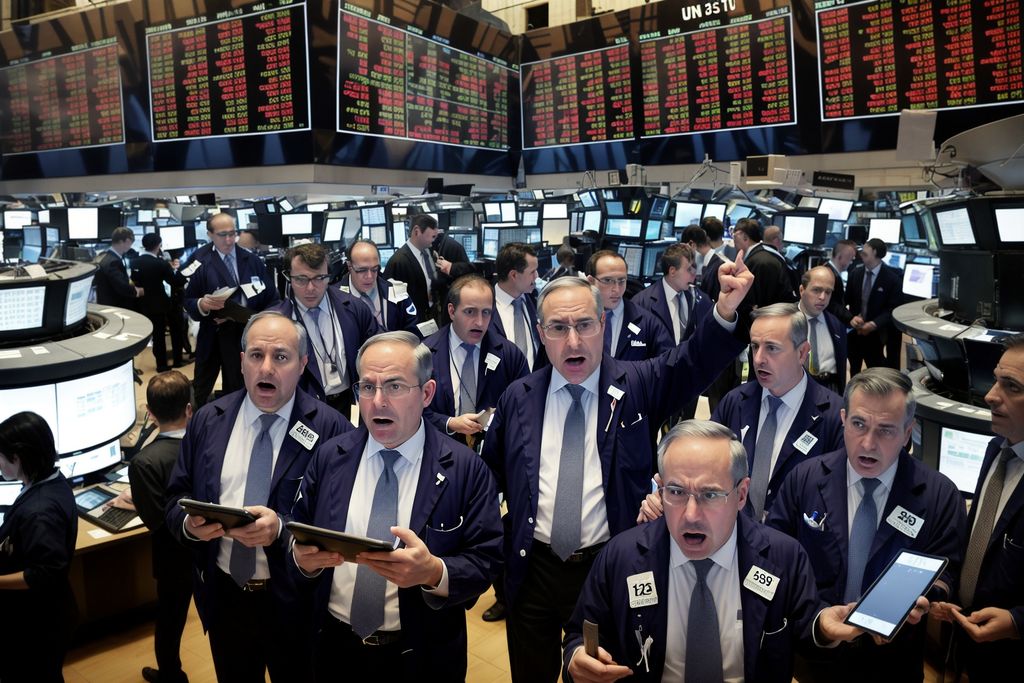תמונה זו נוצרה על ידי NOVITA בינה מלאכותית עליות וירידות בבורסה